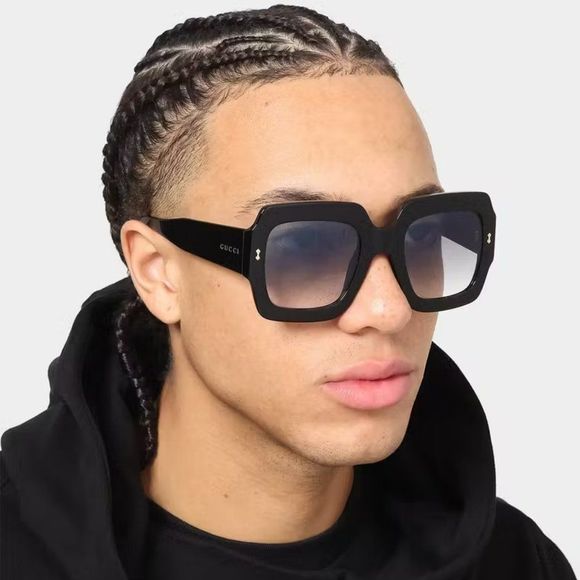 Gucci GG1111S 001 Sunglasses Black Grey Gradient Square Unisex - Picture 14 of 14